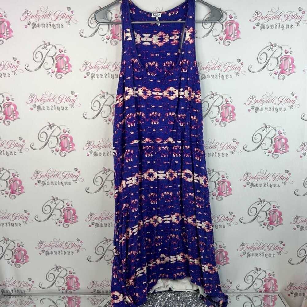 Splendid dress long Purple white Pink Tie-Dye Dress flowy comfy swoop neck